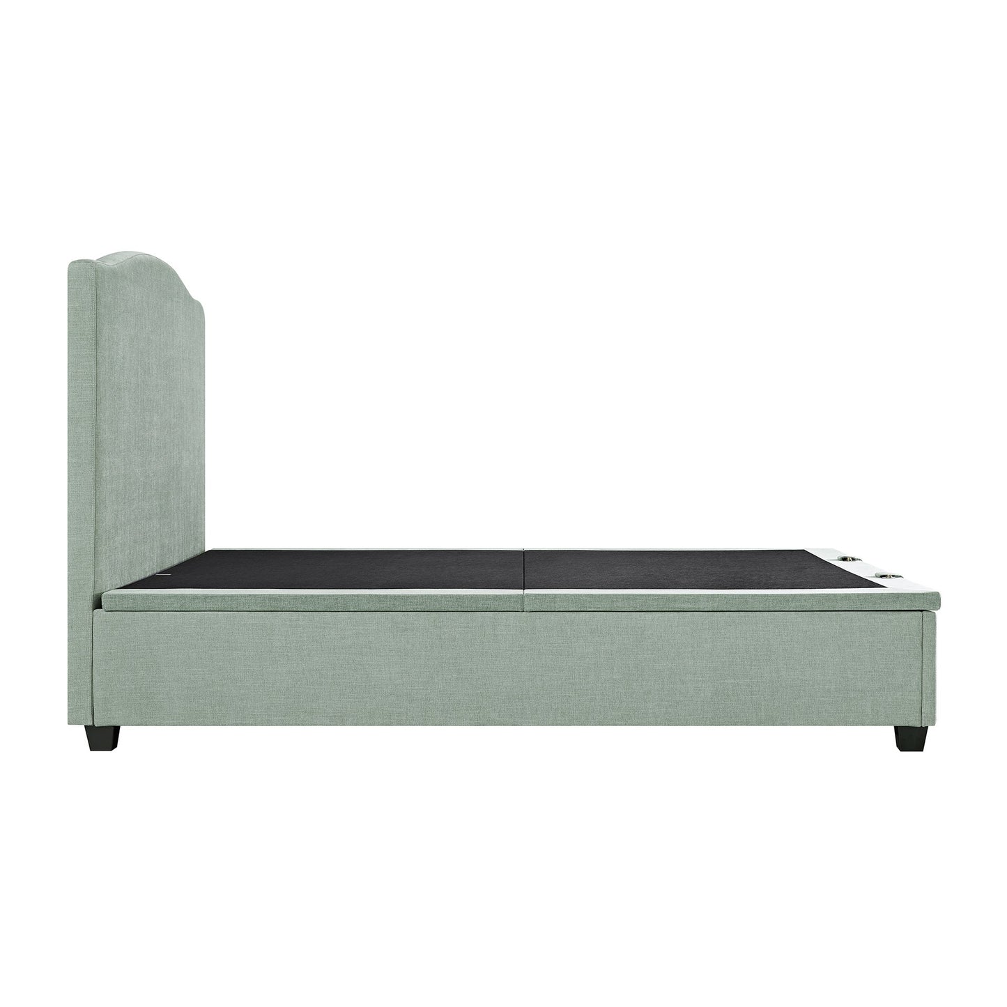 Chilworth Upholstered Ottoman Storage Bed, Water Green Chenille