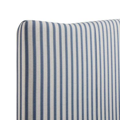 Chilworth Upholstered Ottoman Storage Bed, Blue Stripe Linen Blend