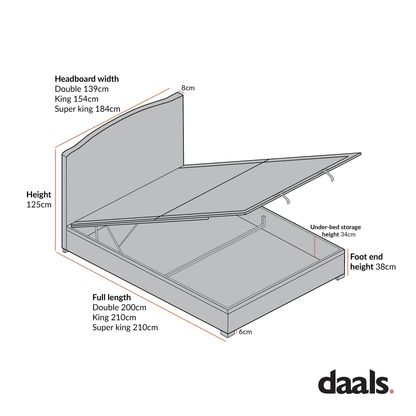 Chilworth Upholstered Ottoman Storage Bed, Ivory Weave Fabric