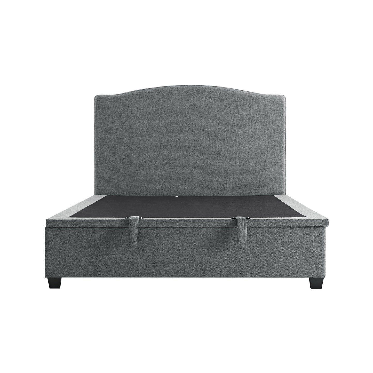 Chilworth Upholstered Ottoman Storage Bed, Dark Grey Weave Fabric