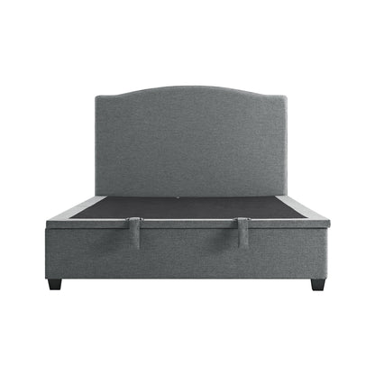 Chilworth Upholstered Ottoman Storage Bed, Dark Grey Weave Fabric