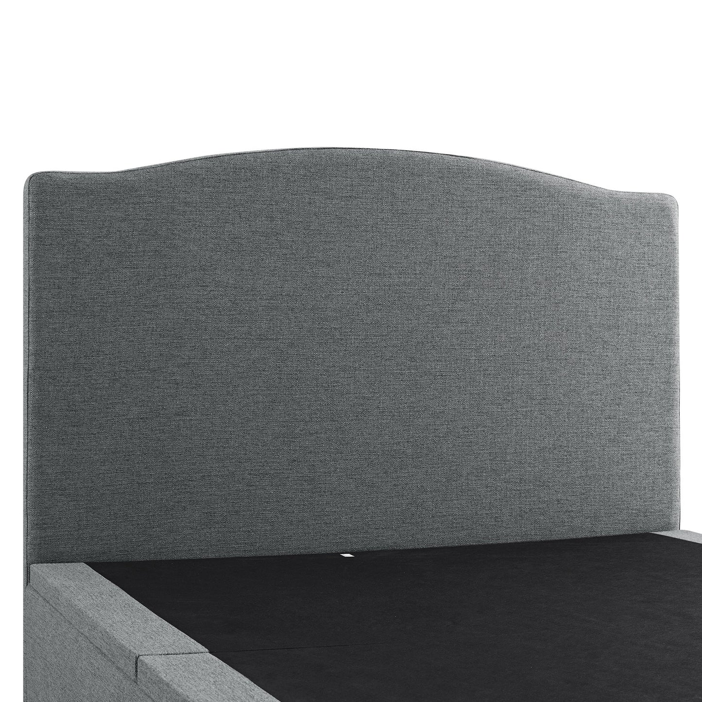 Chilworth Upholstered Ottoman Storage Bed, Dark Grey Weave Fabric