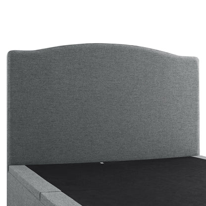 Chilworth Upholstered Ottoman Storage Bed, Dark Grey Weave Fabric