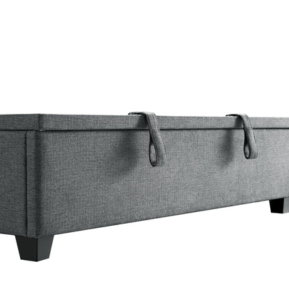 Chilworth Upholstered Ottoman Storage Bed, Dark Grey Weave Fabric