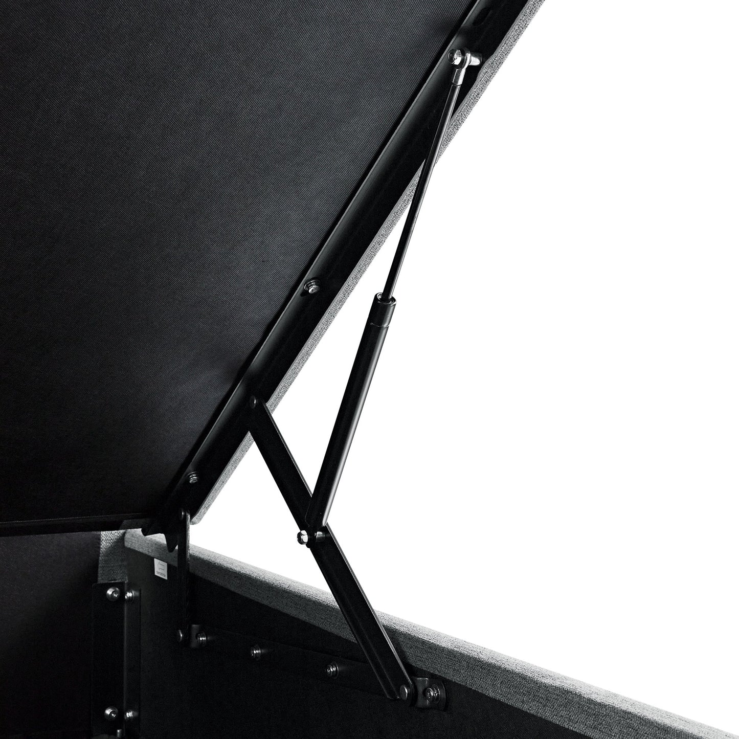 Chilworth Upholstered Ottoman Storage Bed, Dark Grey Weave Fabric