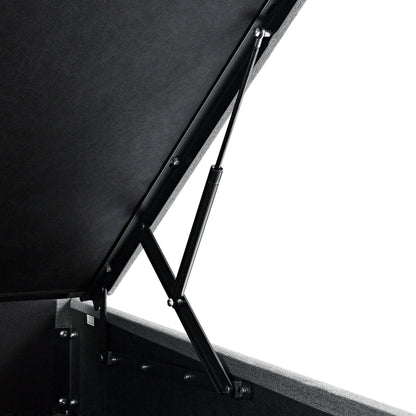 Chilworth Upholstered Ottoman Storage Bed, Dark Grey Weave Fabric