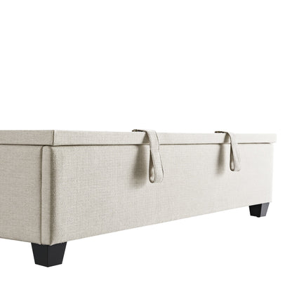 Chilworth Upholstered Ottoman Storage Bed, Ivory Weave Fabric