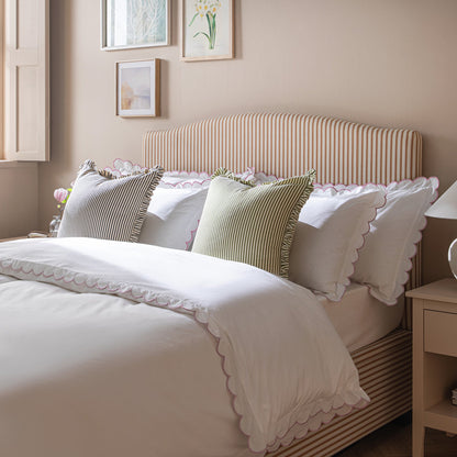 Chilworth Upholstered Ottoman Storage Bed, Ochre Stripe Linen Blend