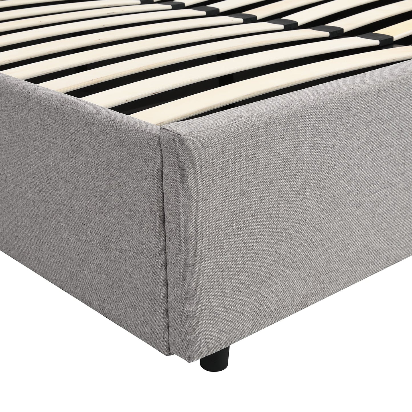 Pimlico End Opening Ottoman Storage Bed Frame with Multi-colour LED Headboard (Grey Fabric)
