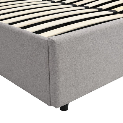 Pimlico End Opening Ottoman Storage Bed Frame with Multi-colour LED Headboard (Grey Fabric)