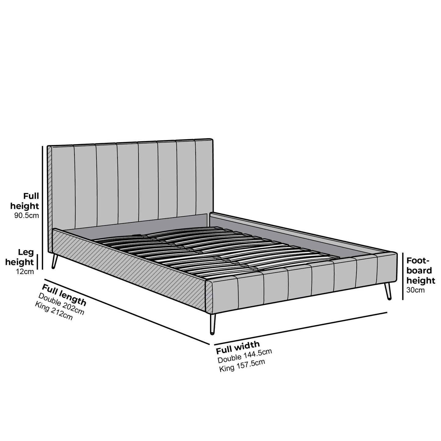 Sylvie Velvet Upholstered Bed Frame with Golden Chrome Legs, Navy Velvet