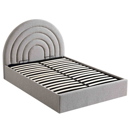 Archer Grey Boucle Ottoman Storage Bed