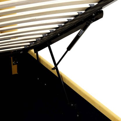 Archer Mustard Yellow Velvet Ottoman Storage Bed