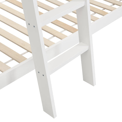 Newton White Solid Wood Kid's Treehouse Bunk Bed