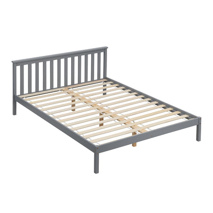 Linnelle Solid Wood Bed Frame in Grey