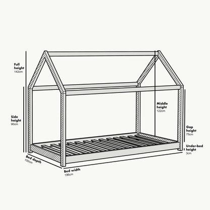 Bethwin Solid Wood Kid's House Bed in White