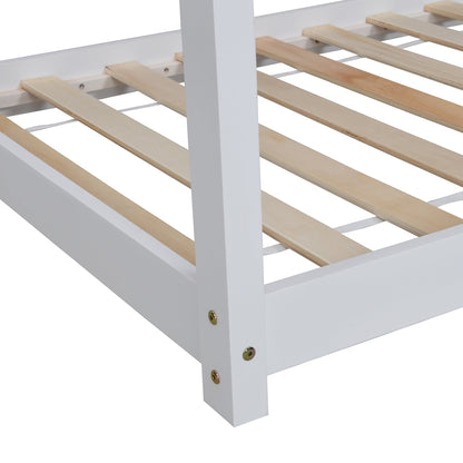 Bethwin Solid Wood Kid's House Bed in White