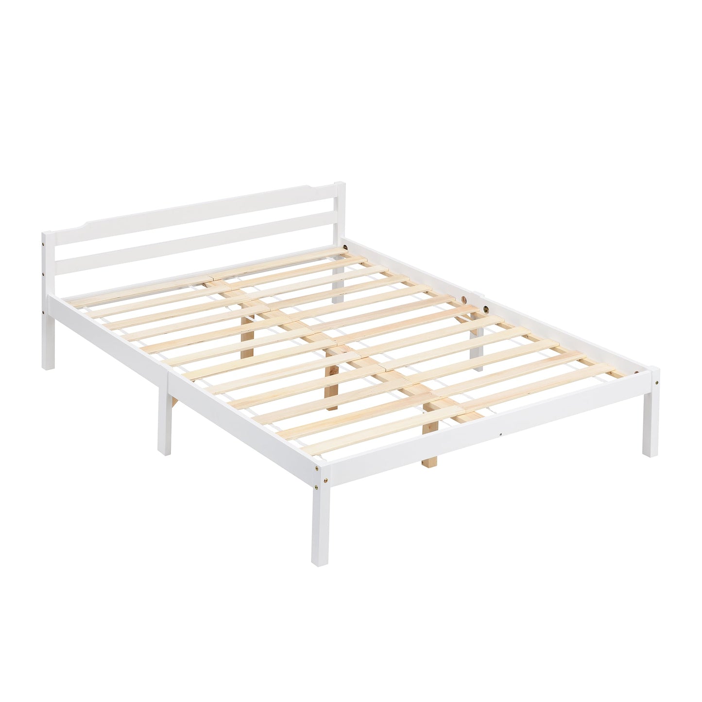 Curran Solid Wood Bed Frame in White UK Sizes