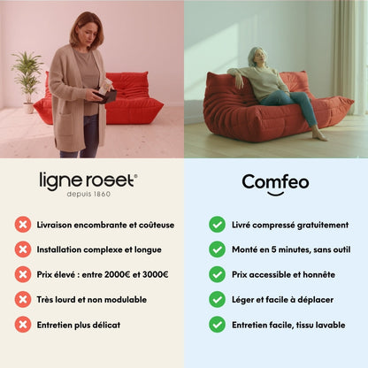 Togo Compressed Blue Canapé by Koto: High-Quality Design