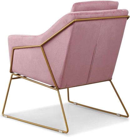Hedy Accent Chair in Pink Velvet