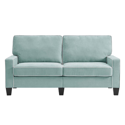 Sherbrook Large 2-Seater Mint Brushed Fabric Sofa with Contrasting Piping