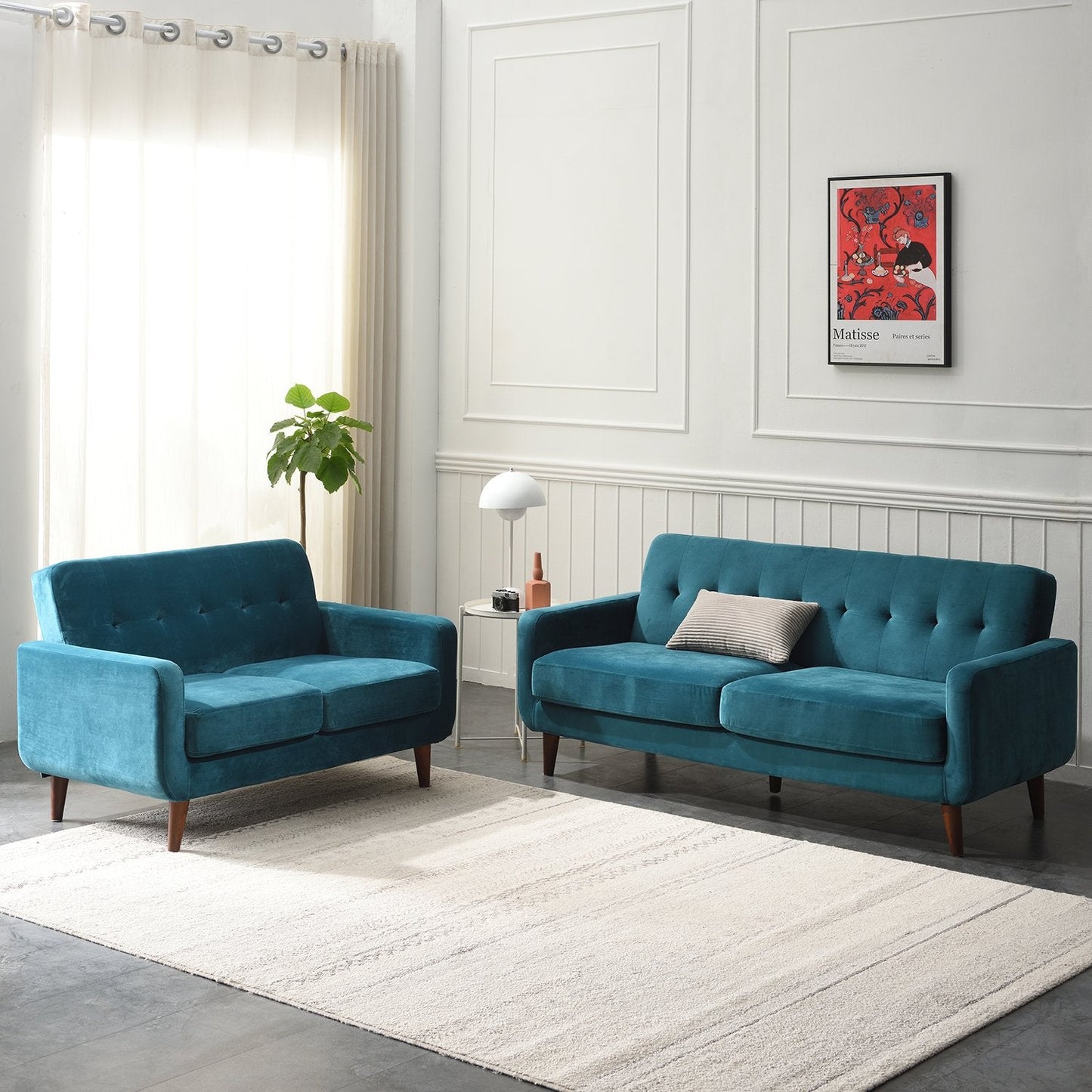 Clarence Sofa Range in Teal Blue Velvet