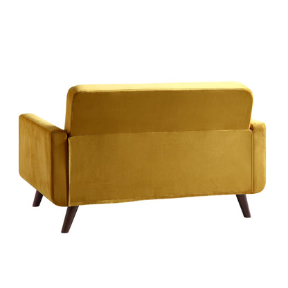 Clarence 2-Seater Sofa in Mustard Yellow Velvet