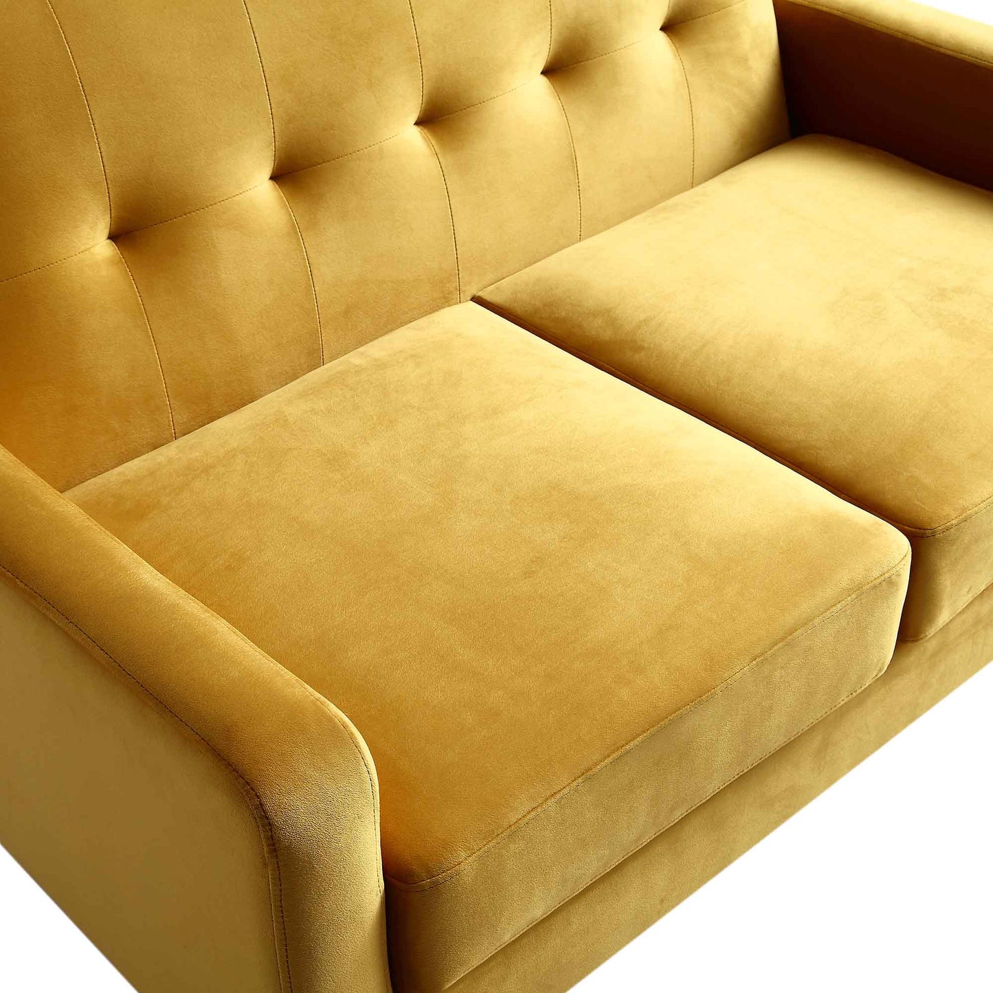 Clarence 2-Seater Sofa in Mustard Yellow Velvet