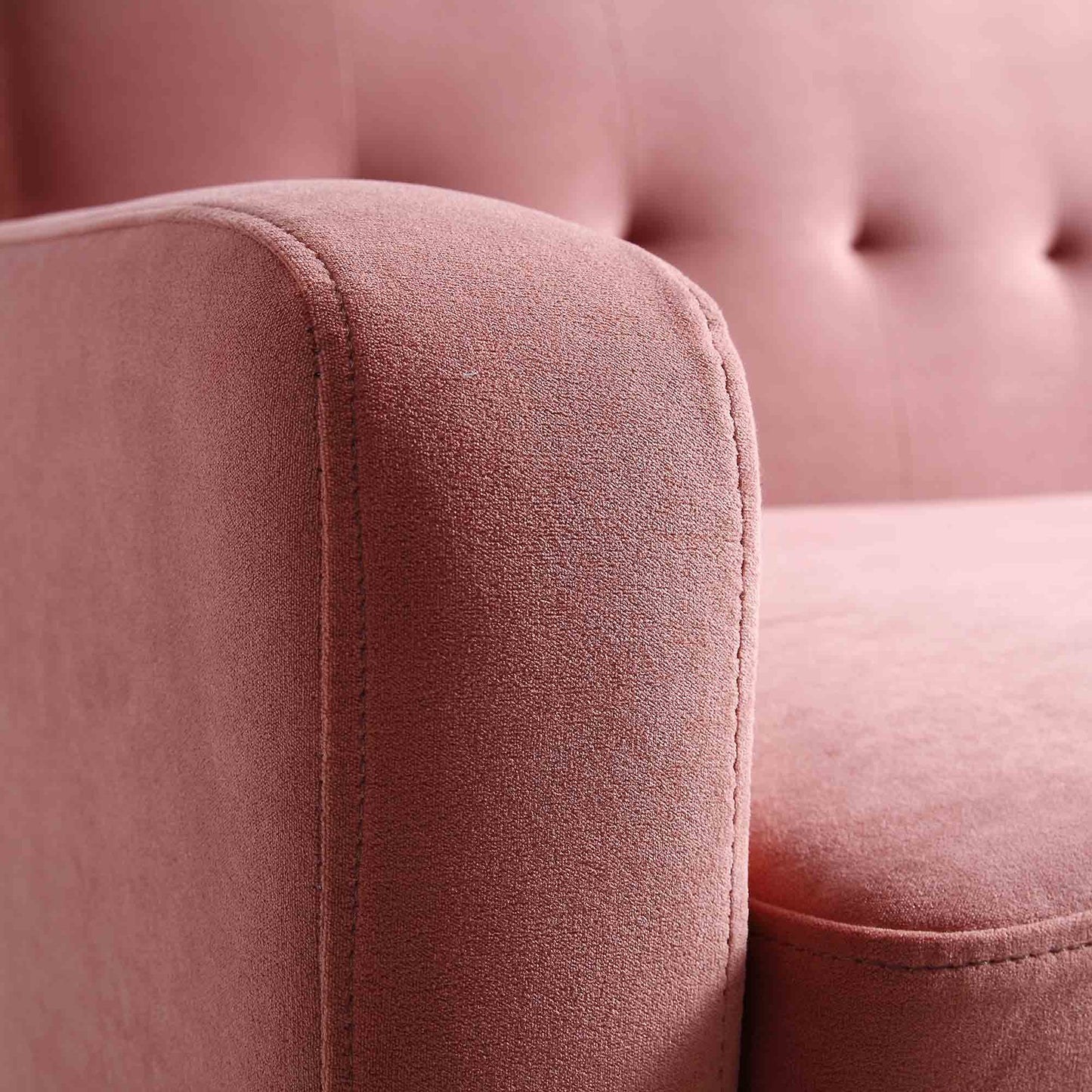 Clarence 2-Seater Sofa in Blush Pink Velvet
