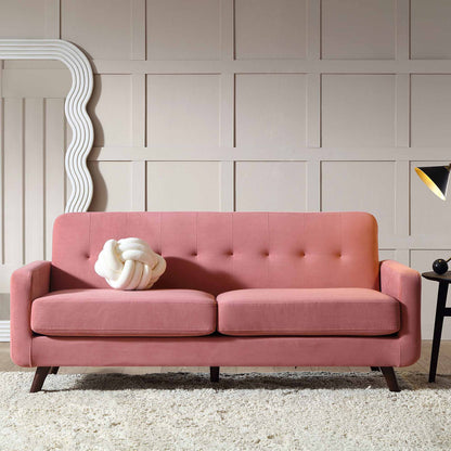 Clarence 3-Seater Sofa in Blush Pink Velvet