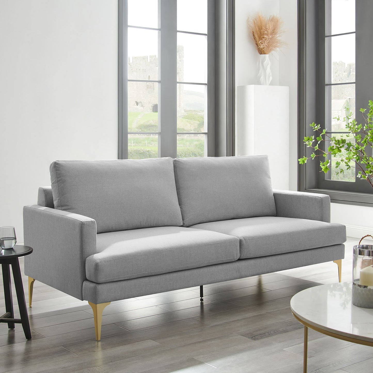 Haven Grey Fabric 3-Seater Sofa