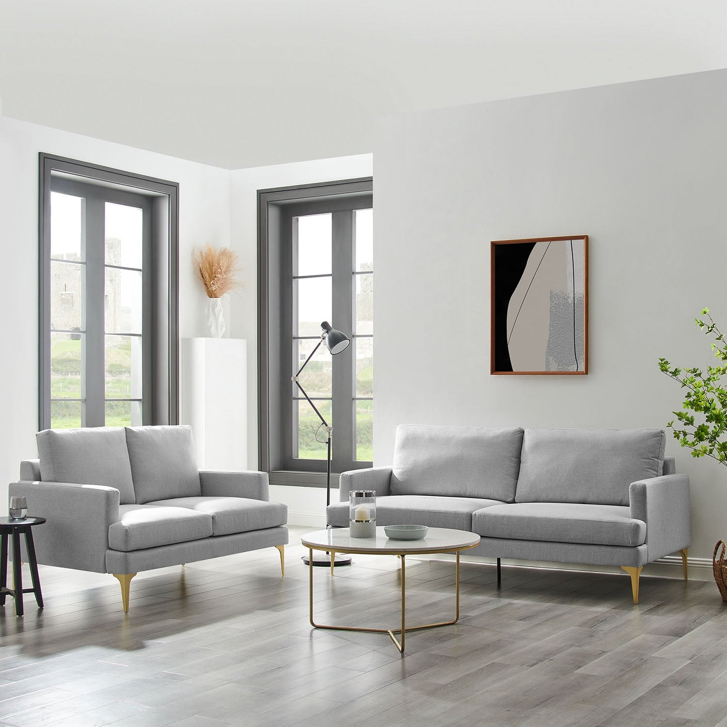 Haven Grey Fabric 3-Seater Sofa