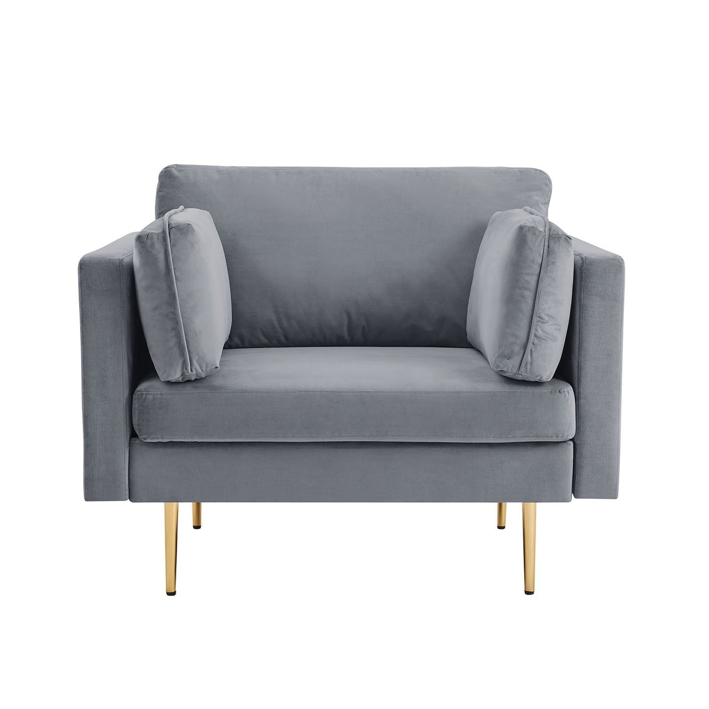 Pelham Grey Velvet Fabric Armchair