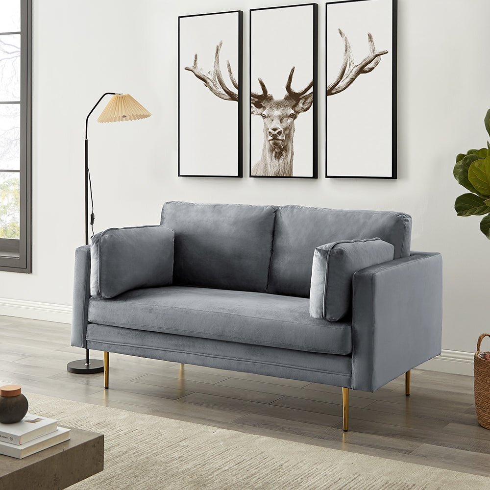 Pelham Grey Velvet Fabric Sofa