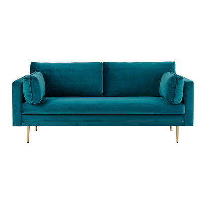 Pelham Teal Blue Velvet Fabric Sofa