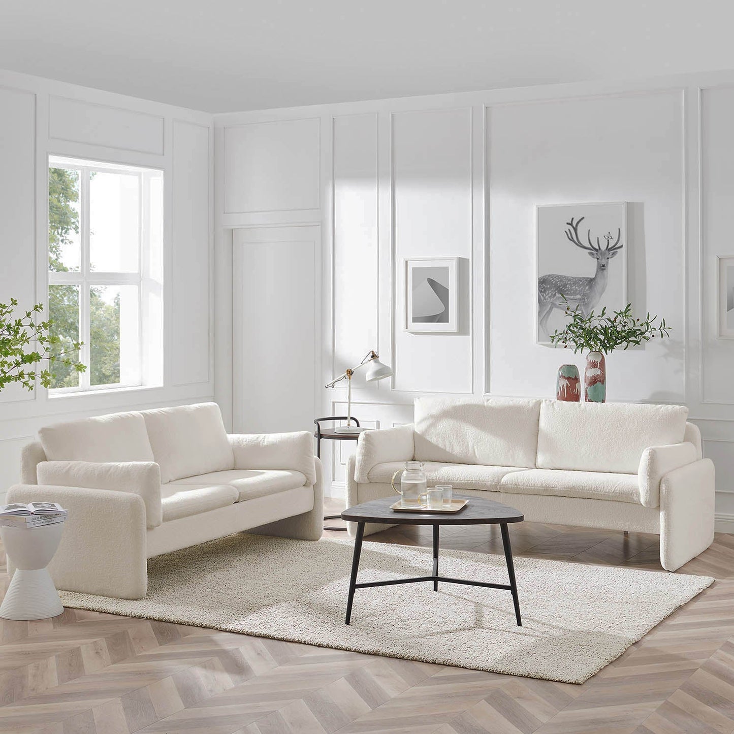 Clapham 2-Seater Ecru Boucle Sofa