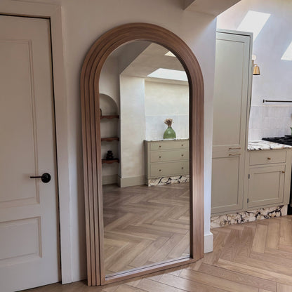 Luciana - Full Length Arched Washed Wood Mirror 196cm x 104cm