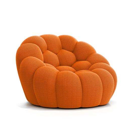 Lumo Mini: Compact Orange Bubble Swivel Chair