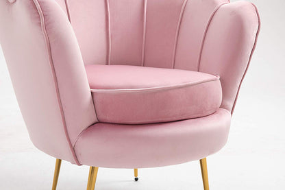 Hepburn Accent Chair in Pink Velvet