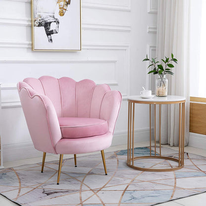 Hepburn Accent Chair in Pink Velvet