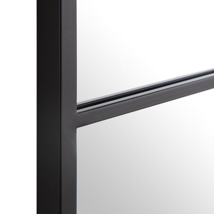 Herbert Industrial Metal Window Mirror 120 x 120 cm, Black