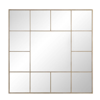 Herbert Industrial Metal Window Mirror 120 x 120 cm, Antique Silver Effect