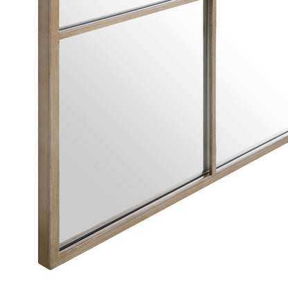Herbert Industrial Metal Window Mirror 120 x 120 cm, Antique Silver Effect