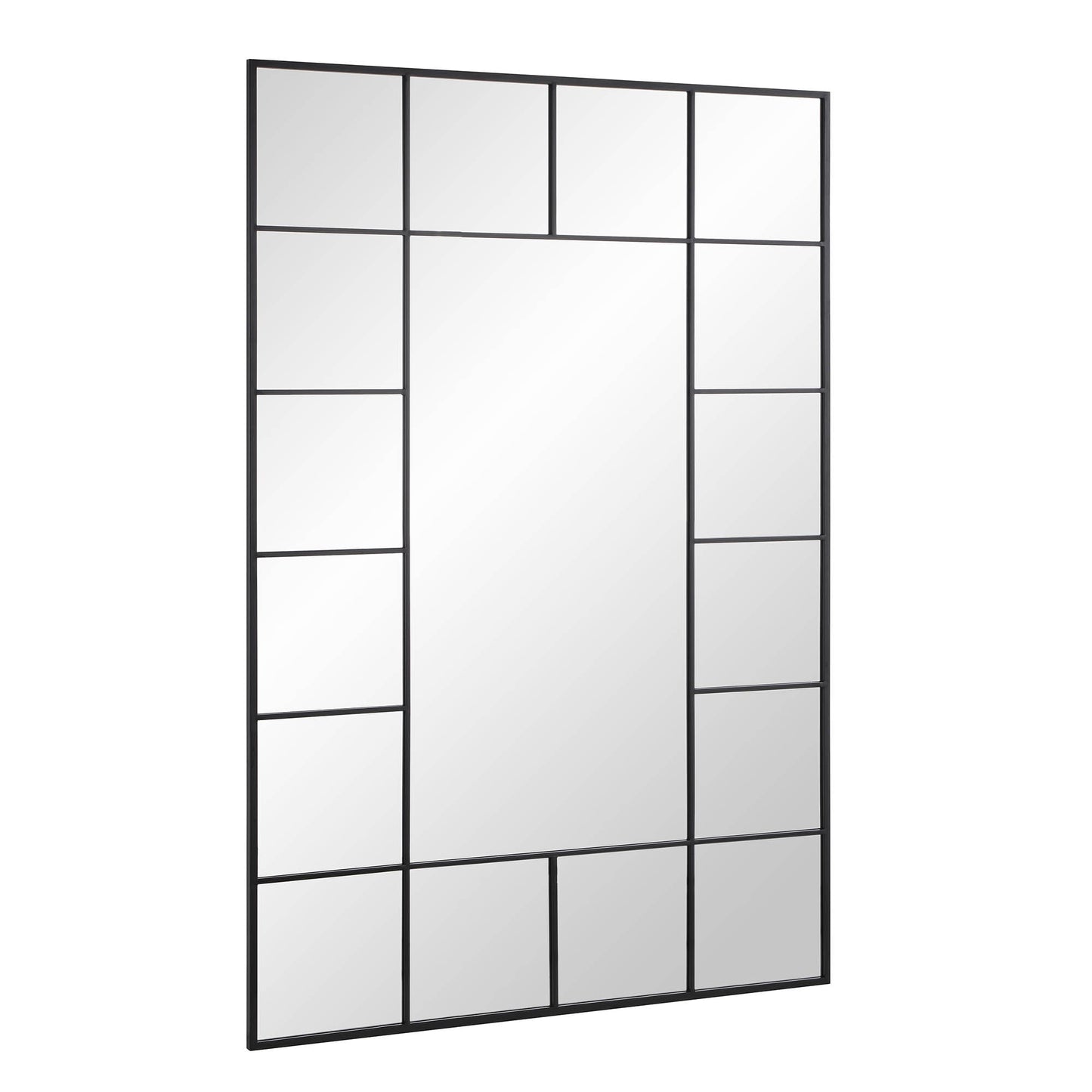 Herbert Full Length Metal Frame Window Mirror 180 x 120 cm, Black
