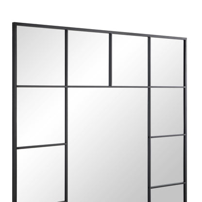 Herbert Full Length Metal Frame Window Mirror 180 x 120 cm, Black