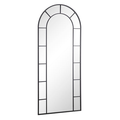 Beaumont Arched Full Length Metal Frame Mirror 178 x 76 cm, Black
