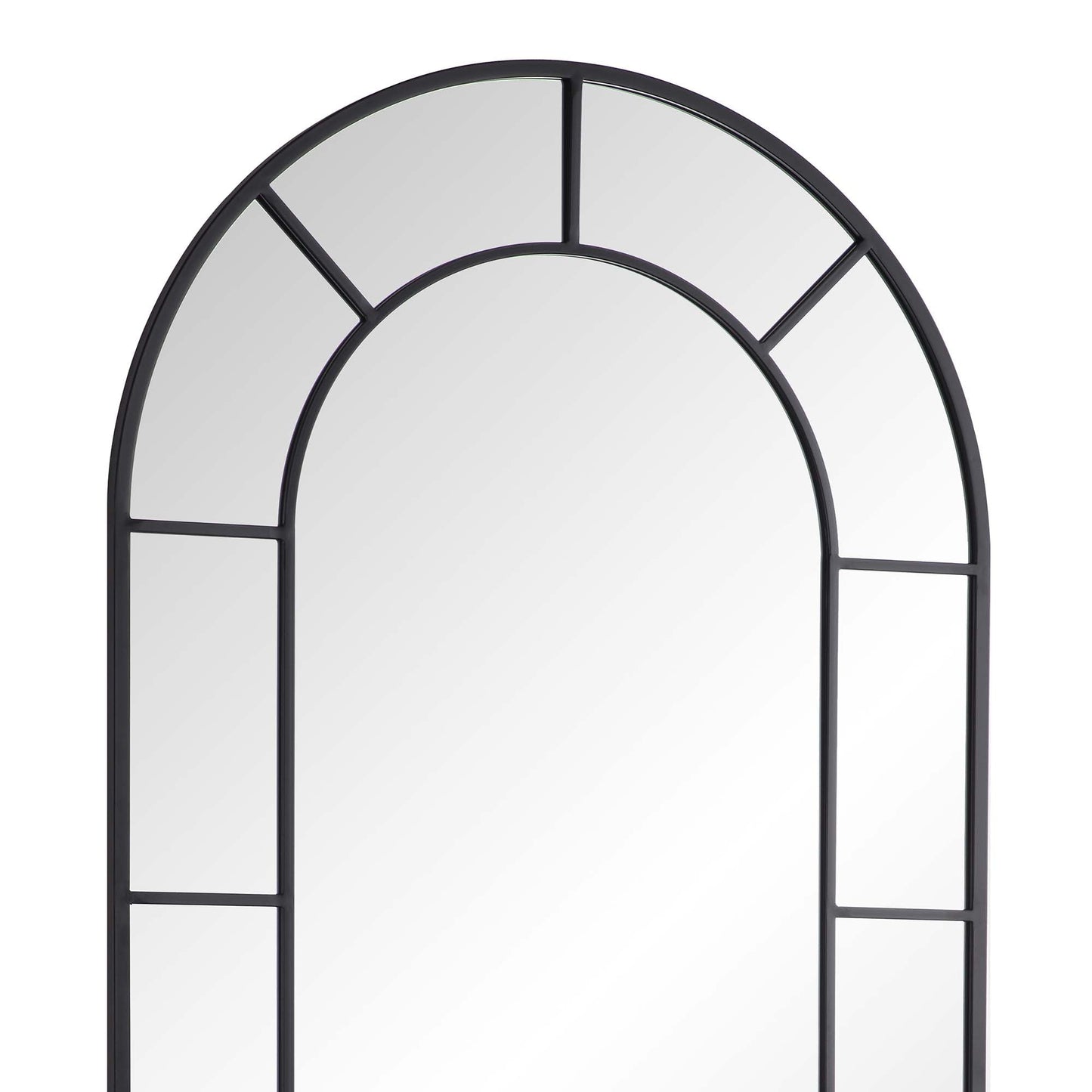 Beaumont Arched Full Length Metal Frame Mirror 178 x 76 cm, Black