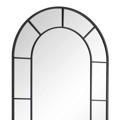 Beaumont Arched Full Length Metal Frame Mirror 178 x 76 cm, Black