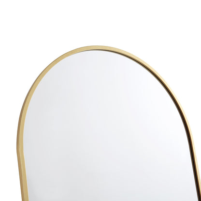 Dina Freestanding Arched Full Length Metal Frame Mirror 160 x 76 cm, Gold Effect