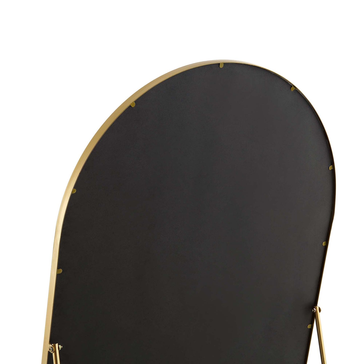 Dina Freestanding Arched Full Length Metal Frame Mirror 160 x 76 cm, Gold Effect